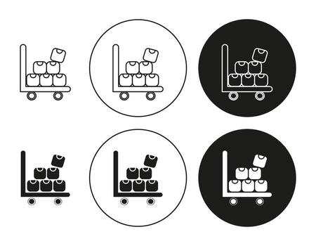 Overflow shipment icon set in thin line outline style. Overflow shipment linear sign vector