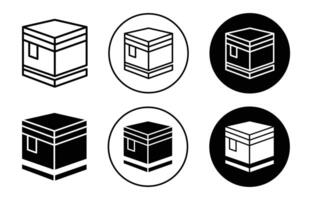 kaaba flat line icon set. Kaaba Thin line illustration vector