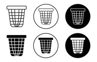 laundry hamper icon mark set symbol for web application vector