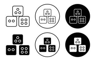 Ludo Dice icon mark set symbol for web application vector