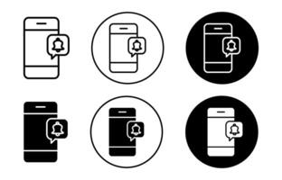 mobile message notification flat line icon set. mobile message notification Thin line illustration vector