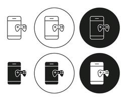 Mobile Game flat line icon set. Mobile Game Thin line illustration vector