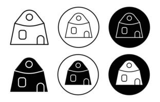 mud gut symbol icon sign collection in white and black vector