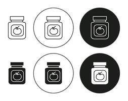 Jam flat line icon set. Jam Thin line illustration vector