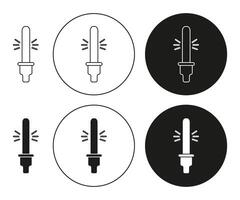 light stick flat line icon collection. light stick set in black and white color vector