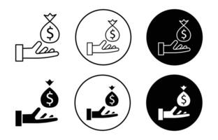 loan icon sign set in outline style graphics design vector