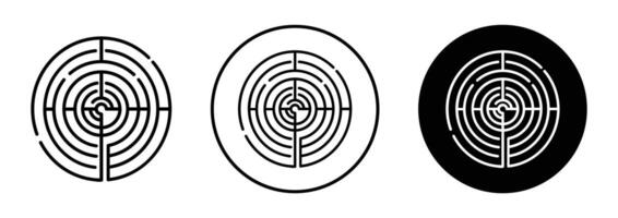 Maze icon sign set in outline style graphics design vector