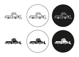 Snowplow Outline Icon drawing set. Snowplow for app web use vector