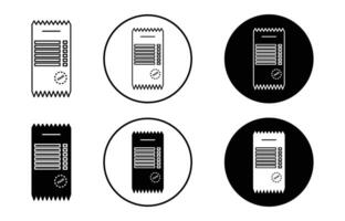 paper check receipt icon sign set in outline style graphics design vector