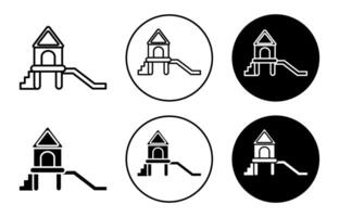 playground outline line icon set sign for web app vector