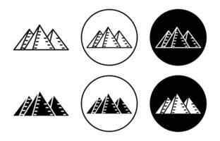 Pyramids icon sign set in outline style graphics design vector