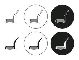 Putter line logo art icon mark. Putter outline drawing set vector