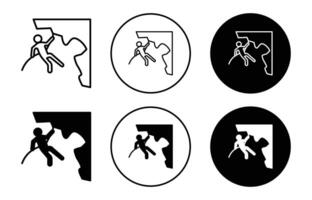 rappelling simple icon collection set on white background color vector