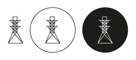 power pole flat editable icon mark set. power pole illustration with thin stroke vector