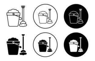sand bucket simple icon collection set on white background color vector