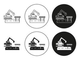 road construction Outline Icon drawing set. road construction for app web use vector