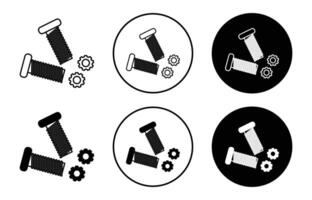 screws simple icon collection set on white background color vector