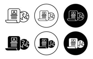 Scenario simple icon collection set on white background color vector