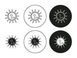 Sea urchin line logo art icon mark. Sea urchin outline drawing set vector