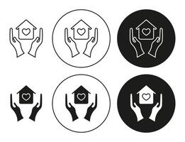 Shelter flat line icon set. Shelter Thin line illustration vector
