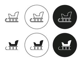 Sled linear art icon set. Sled mark for web vector