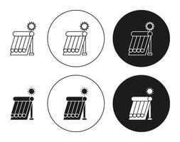 Solar Water Heater Outline Icon drawing set. Solar Water Heater for app web use vector