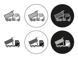 Tipper linear art icon set. Tipper mark for web vector