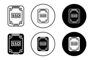 SSD outline line icon set sign for web app vector