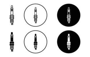 Spark plug flat line icon set. Spark plug Thin line illustration vector