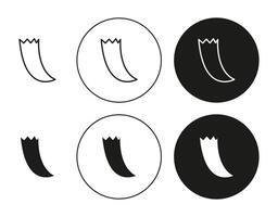Tusk icon set in thin line outline style. Tusk linear sign vector