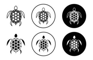turtle flat line icon set. Turtle Thin line illustration vector