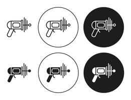 Space gun outlined icon contour line . Space gun flat and simple set design vector