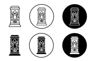 teleport icon sign set in outline style graphics design vector