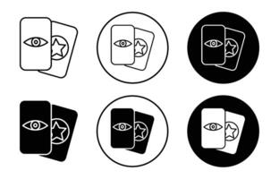 tarot icon sign set in outline style graphics design vector