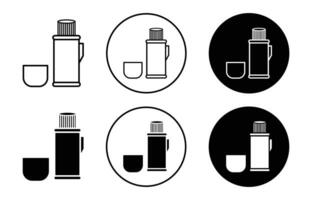 thermos simple icon collection set on white background color vector