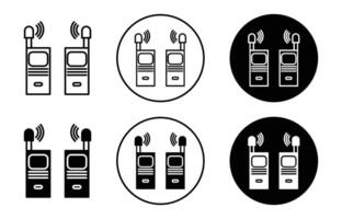 Two way radio simple icon collection set on white background color vector