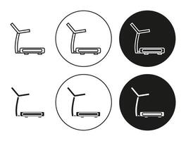 Treadmill flat editable icon mark set. Treadmill illustration with thin stroke vector