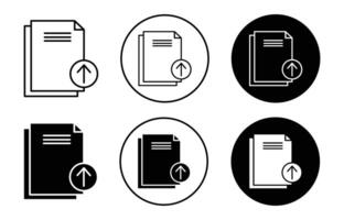 upload file icon sign set in outline style graphics design vector