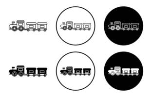 toy train simple icon collection set on white background color vector
