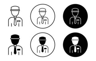 valet simple icon collection set on white background color vector