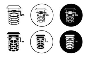 well icon sign set in outline style graphics design vector