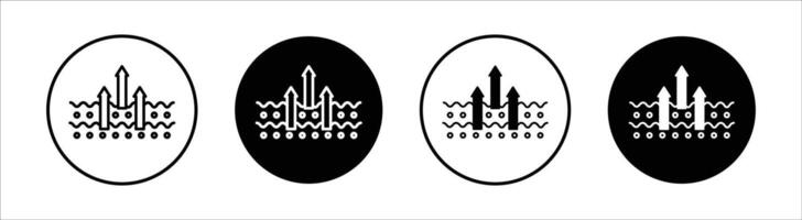 Breathable fabric flat line icon set. Breathable fabric Thin line illustration vector