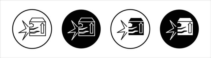 Broken cardboard box flat line icon set. Broken cardboard box Thin line illustration vector