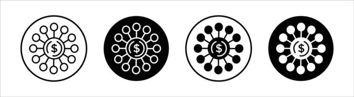 Business modeling flat line icon set. Business modeling Thin line illustration vector