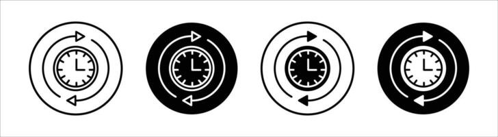 Change or update the date flat line icon set. Change or update the date Thin line illustration vector