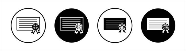 Certificate flat line icon set. Certificate Thin line illustration vector