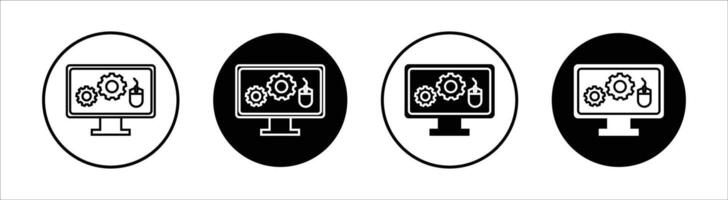 Back end flat line icon set. Back end Thin line illustration vector