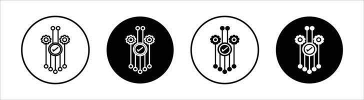 Automation and optimization flat line icon set. Automation and optimization Thin line illustration vector