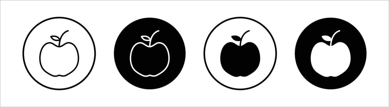 manzana plano línea icono colocar. manzana Delgado línea ilustración vector