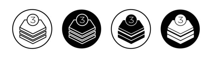 3 Layers icon mark in filled style vector